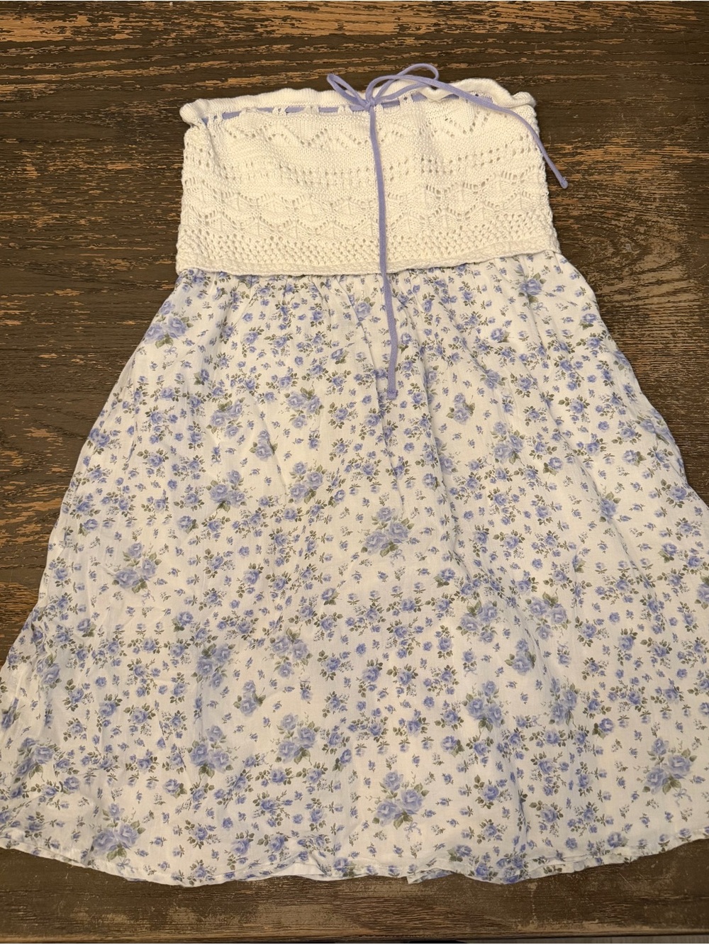 Hollister Crochet Bandeau Floral Mini Dress Medium NWOT